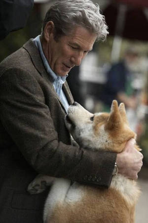 Richard Gere Hugging Hachiko Wallpaper