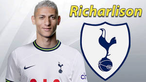 Richarlison De Andrade Tottenham Logo Wallpaper