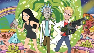 Rick And Morty Characters Space Portal Wallpaper