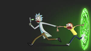 Rick And Morty Computer Portal Wallpaper