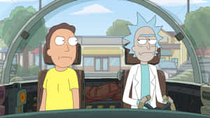 Rick And Morty In A Car Wallpaper