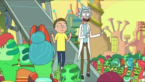 Rick And Morty Poker Face Spaceship Wallpaper