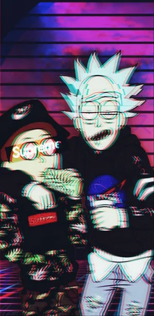 Rick And Morty Supreme Street Aesthetic Wallpaper