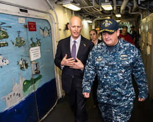 Rick Scott With Us Navy Soldier Wallpaper