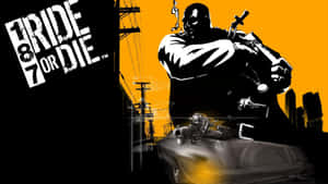 Ride Or Die Game Poster Yellow Background Wallpaper