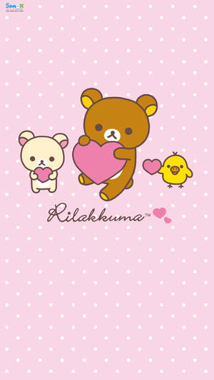 Rilakkuma Pink Heart Wallpaper