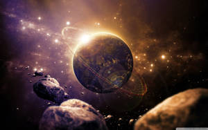 Ring Planet Space Rocks Wallpaper