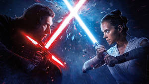 Rise Of Skywalker Ren Rey Clash Wallpaper