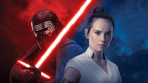 Rise Of Skywalker Rey Masked Kylo Wallpaper