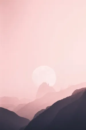 Rising Above The Clouds - A Pink Moon Wallpaper