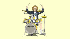 Ritsu Tainaka Rocking Out On Drums In K-on! Wallpaper
