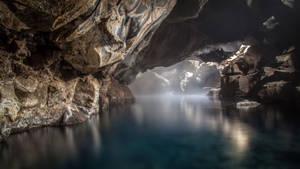 River Inside The Cave Wallpaper