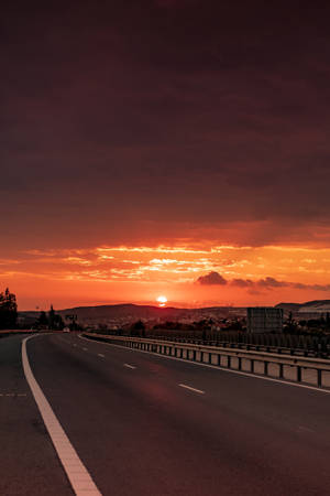 Road During Golden Hour Wallpaper