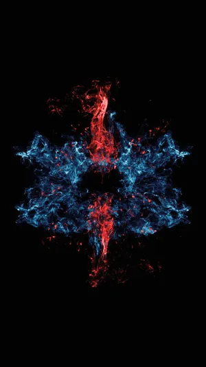 Roaring Red And Blue Fire Wallpaper