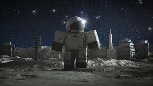 Roblox Astronauton Moon Base Wallpaper