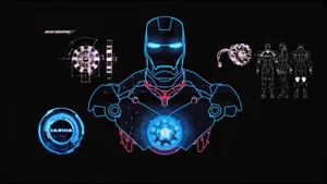 Robotic Iron Man Logo Wallpaper