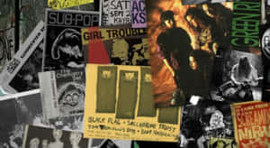 Rock And Roll 90s Grunge Aesthetic Poster Wallpaper