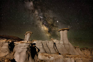 Rock Formation At Night Wallpaper