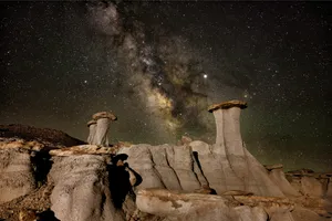 Rock Formation At Night Wallpaper