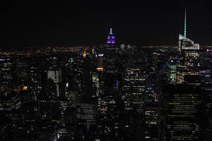 Rockefeller Center New York City Night Lights Wallpaper