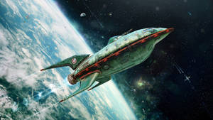 Rocket In The Outer Space Wallpaper