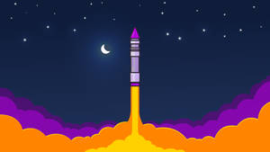 Rocket Launching Minimalist Wallpaper