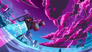 Rocket League Digital Drawing 1920x1080 Wallpaper