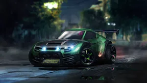 Rocket League Hd Grimy Green Car Wallpaper