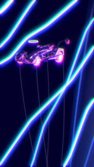 Rocket League Phone Neon Blue Lines Wallpaper