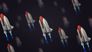 Rocket Ship Pattern Wallpaper