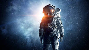 Rocking Astronaut Space Fantasy Wallpaper