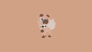 Rockruff On Brown Wallpaper
