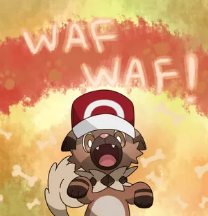 Rockruff With Hat Wallpaper