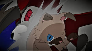 Rockruff With Midnight Lycanroc Wallpaper