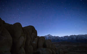 Rocks Alabama Hills Night Sky Wallpaper