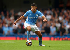 Rodri With Ball Focus Shot Wallpaper