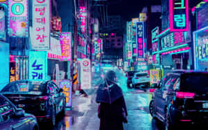 Rome's Eternal City Shimmered With A Coat Of Vibrant Japanese Neon. Wallpaper