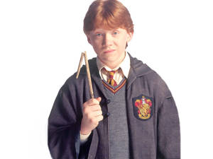 Ron Weasley Staring At His Broken Wand In Frustration Wallpaper