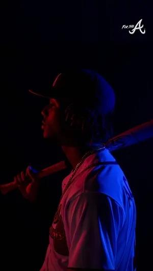 Ronald Acuna Jr Red Blue Wallpaper