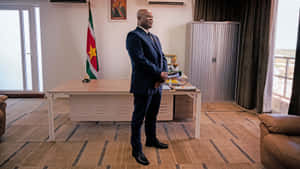 Ronnie Brunswijk At His Office In Paramaribo Wallpaper