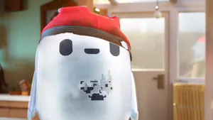 Rons Gone Wrong Robot Wearing Hat Wallpaper