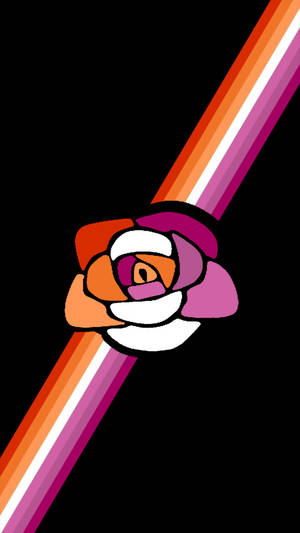 Rose And Spectrum Lesbian Aesthetic Wallpaper