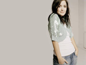 Rose Byrne In Silver Sequin Jacket Wallpaper