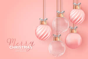 Rose Gold Christmas Balls Wallpaper