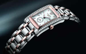 Rose Gold Dial Of Longines Women's Dolcevita Wallpaper