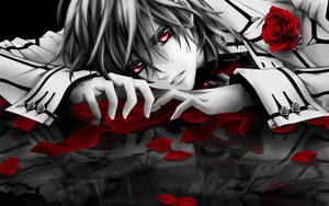 Rose Petals Sad Anime Boy Wallpaper