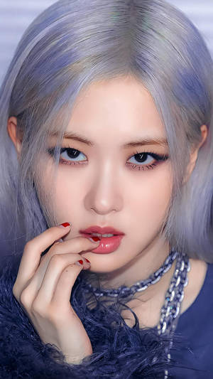 Roseanne Park With Blue Hair Wallpaper