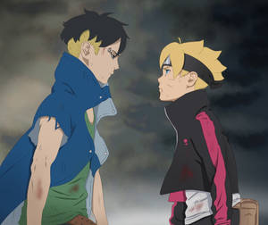 Roughed Up Kawaki And Boruto Wallpaper