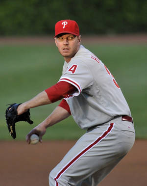 Roy Halladay Half Body Shot In Action Wallpaper