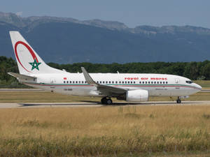 Royal Air Maroc Passenger Airbus On Runway Wallpaper